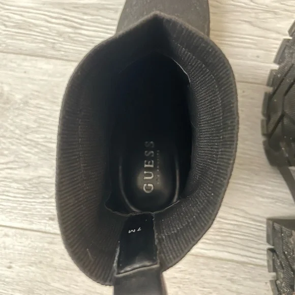 Guess Black Stretch Chelsea Lug Ankle Boots - Picture 11 of 11